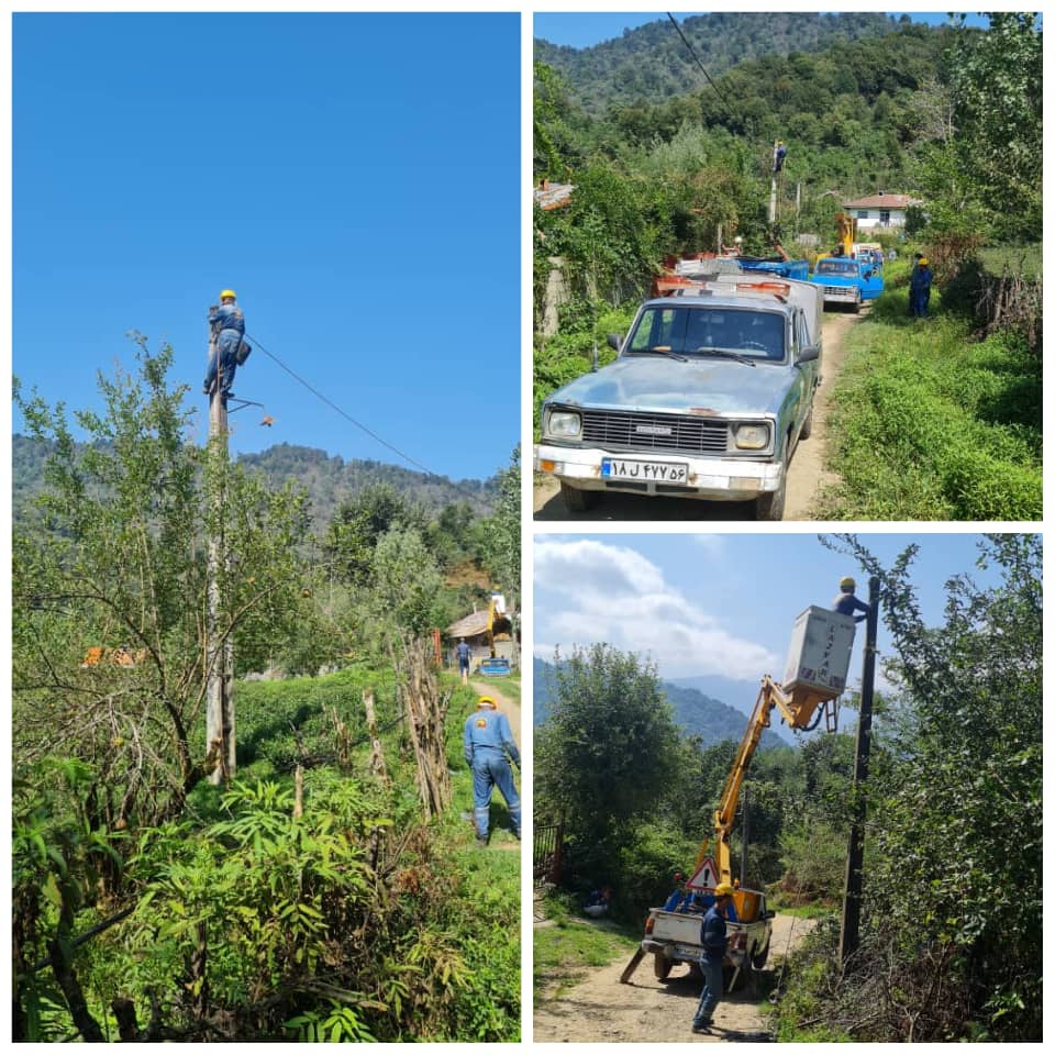 برخورداری ساكنین دو روستای كم برخوردار شهرستان فومن از طرح جهادی احداث كابل خودنگهدار