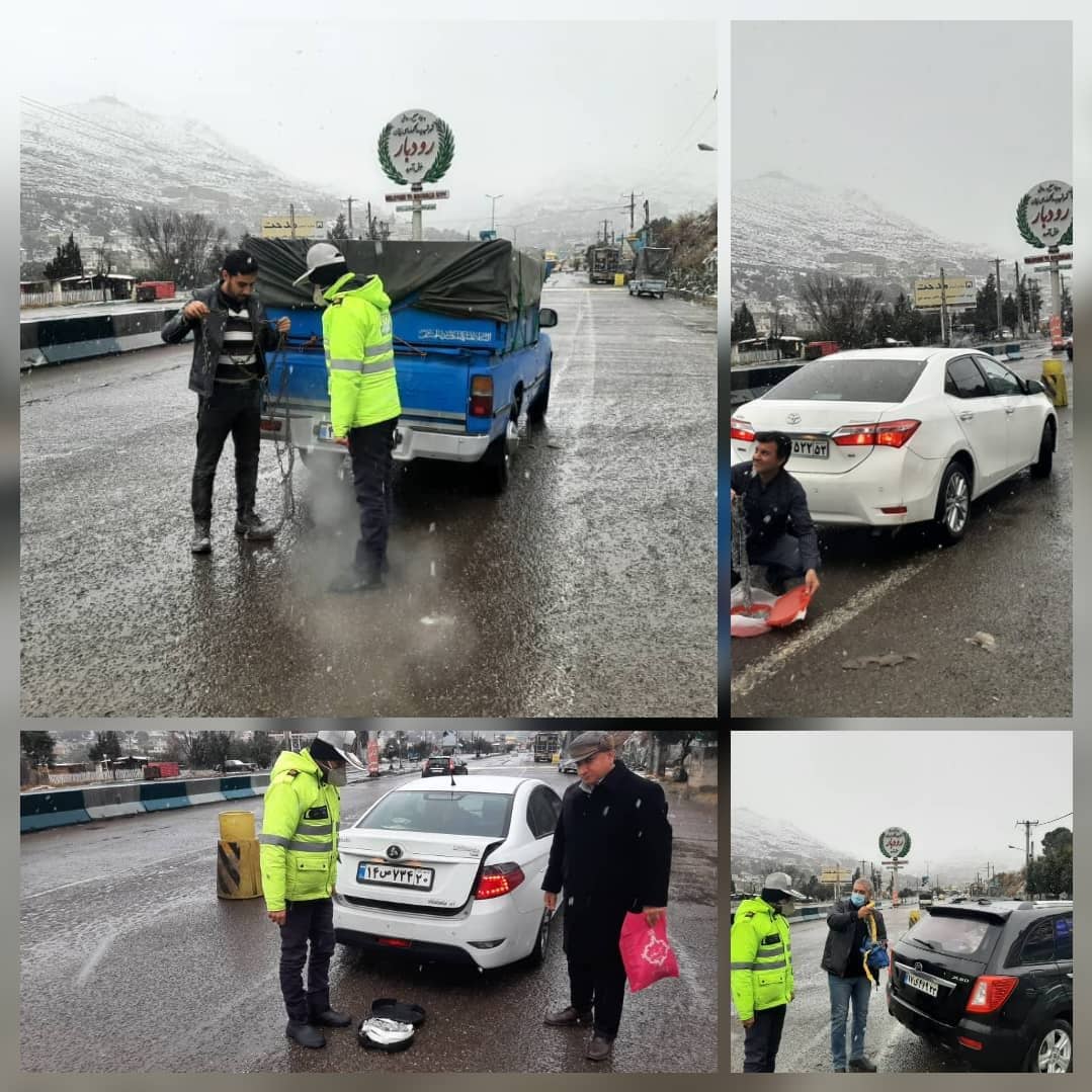  نداشتن زنجیر چرخ  و سرعت غیر مطمئن رانندگان دغدغه پلیس در روزهای برفی است