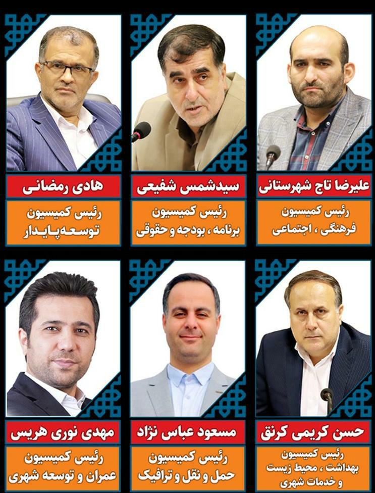 ترکیب هیات رئیسه کمیسیون های تخصصی شورای رشت انتخاب شدند