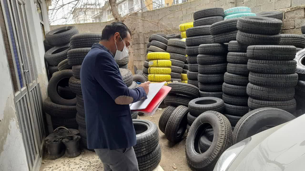 کشف یک هزار و و ۹۵۰ حلقه لاستیک احتکار شده در لنگرود